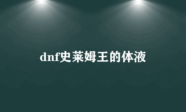 dnf史莱姆王的体液