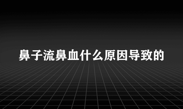 鼻子流鼻血什么原因导致的