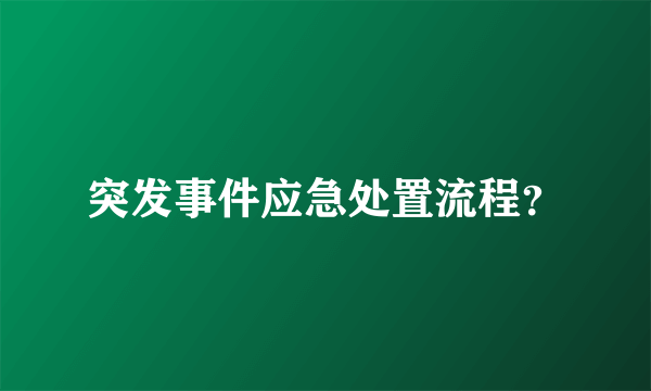 突发事件应急处置流程？