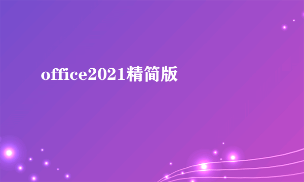 office2021精简版