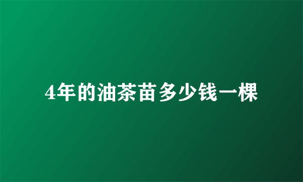 4年的油茶苗多少钱一棵
