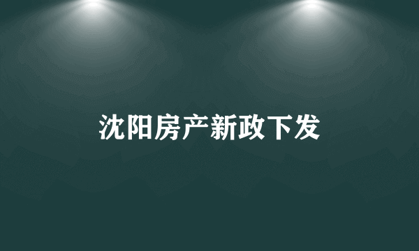 沈阳房产新政下发