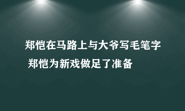 郑恺在马路上与大爷写毛笔字 郑恺为新戏做足了准备