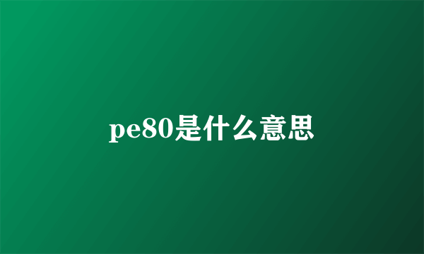 pe80是什么意思