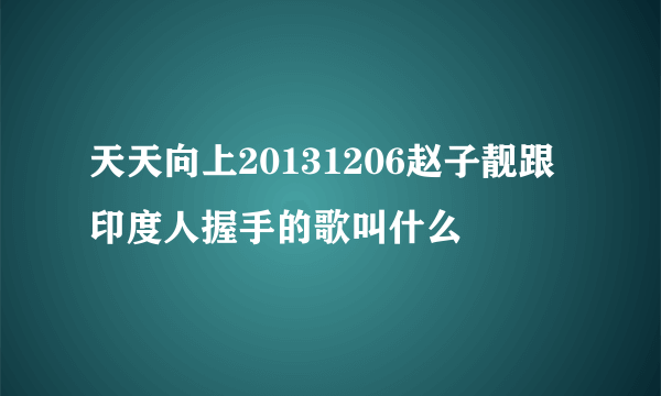 天天向上20131206赵子靓跟印度人握手的歌叫什么