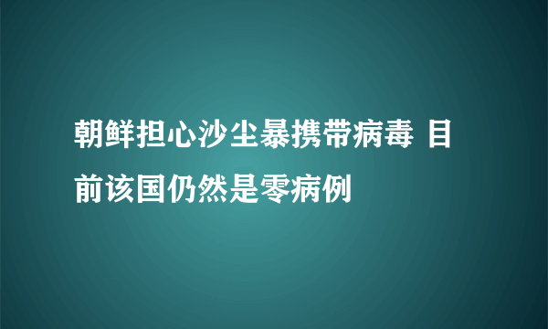 朝鲜担心沙尘暴携带病毒 目前该国仍然是零病例