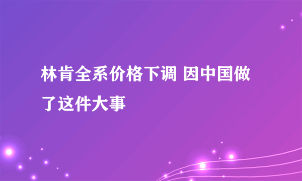 林肯全系价格下调 因中国做了这件大事