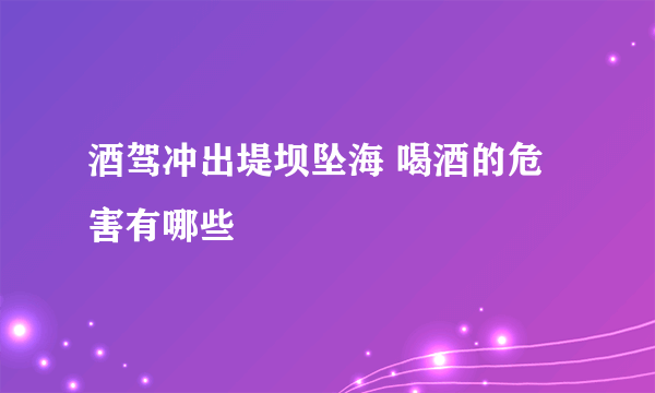 酒驾冲出堤坝坠海 喝酒的危害有哪些