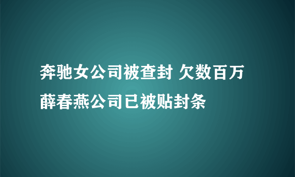 奔驰女公司被查封 欠数百万薛春燕公司已被贴封条