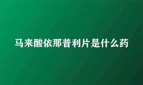 马来酸依那普利片是什么药