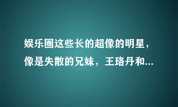 娱乐圈这些长的超像的明星，像是失散的兄妹，王珞丹和葛优神相似