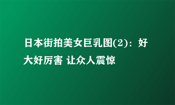 日本街拍美女巨乳图(2)：好大好厉害 让众人震惊