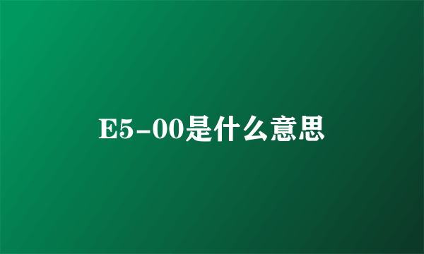 E5-00是什么意思