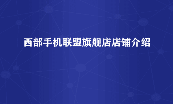 西部手机联盟旗舰店店铺介绍