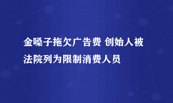 金嗓子拖欠广告费 创始人被法院列为限制消费人员