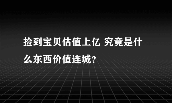 捡到宝贝估值上亿 究竟是什么东西价值连城？