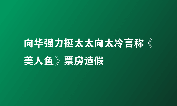 向华强力挺太太向太冷言称《美人鱼》票房造假