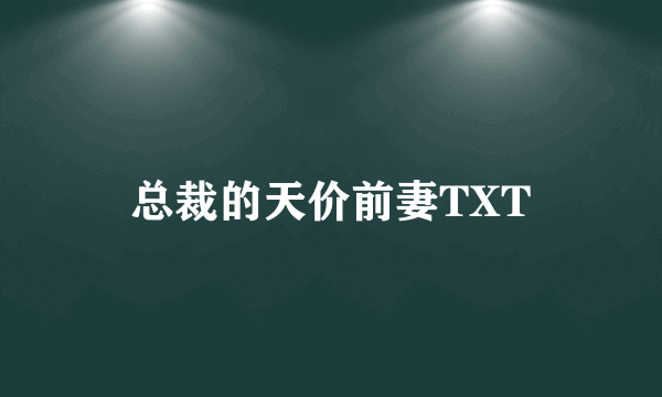 总裁的天价前妻TXT