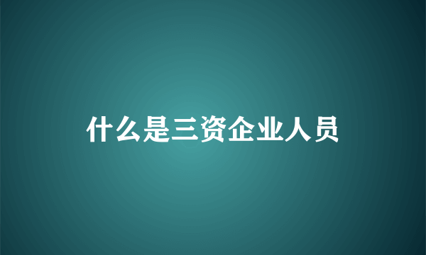 什么是三资企业人员