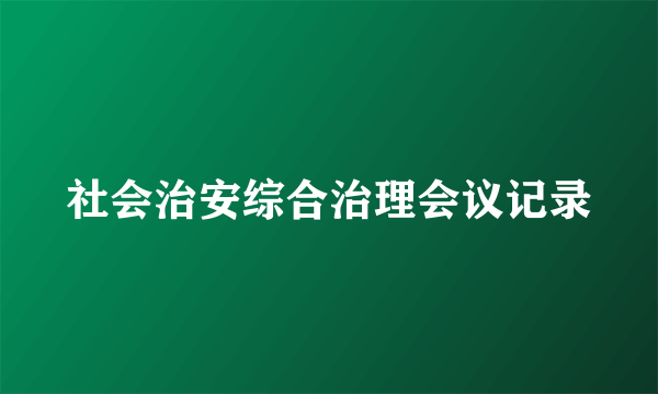 社会治安综合治理会议记录