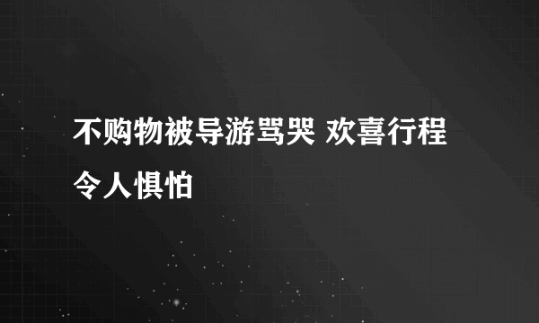 不购物被导游骂哭 欢喜行程令人惧怕