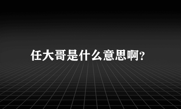 任大哥是什么意思啊？