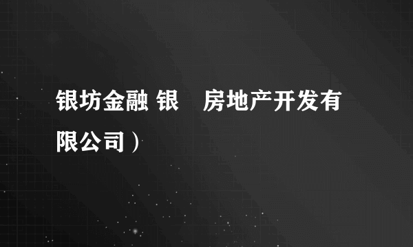 银坊金融 银垚房地产开发有限公司）