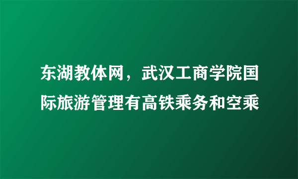 东湖教体网，武汉工商学院国际旅游管理有高铁乘务和空乘