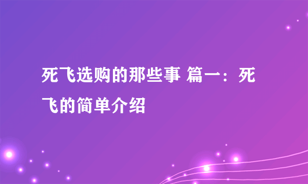 死飞选购的那些事 篇一：死飞的简单介绍