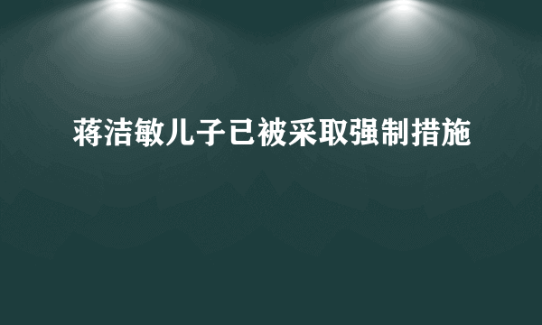 蒋洁敏儿子已被采取强制措施