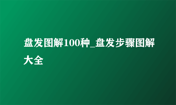 盘发图解100种_盘发步骤图解大全