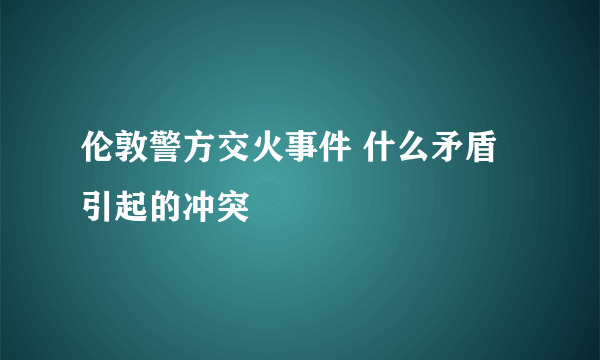 伦敦警方交火事件 什么矛盾引起的冲突