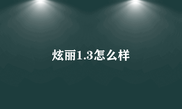 炫丽1.3怎么样