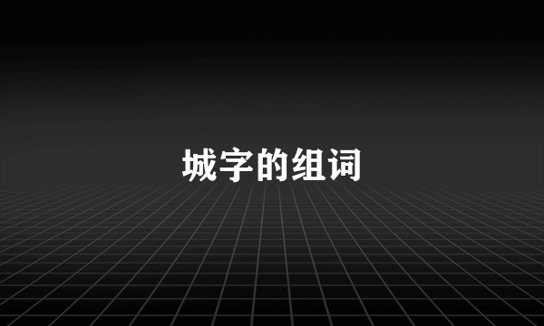 城字的组词