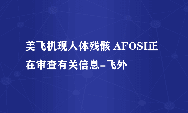 美飞机现人体残骸 AFOSI正在审查有关信息-飞外