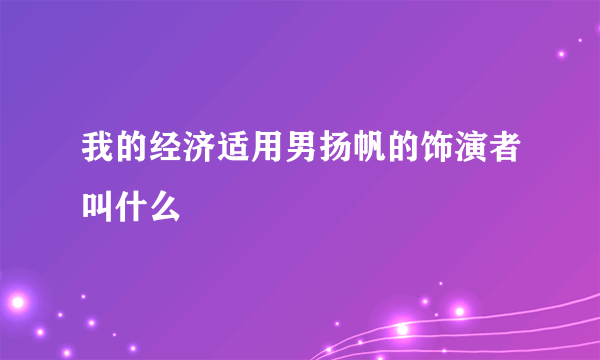 我的经济适用男扬帆的饰演者叫什么