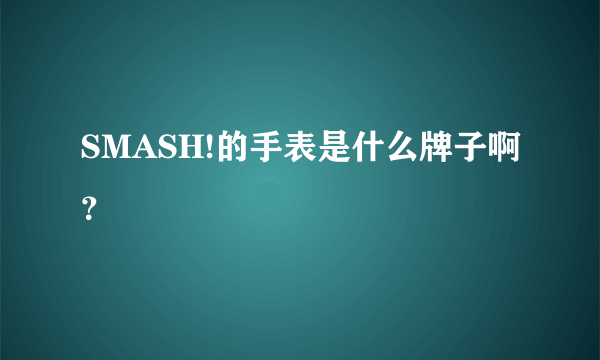 SMASH!的手表是什么牌子啊？