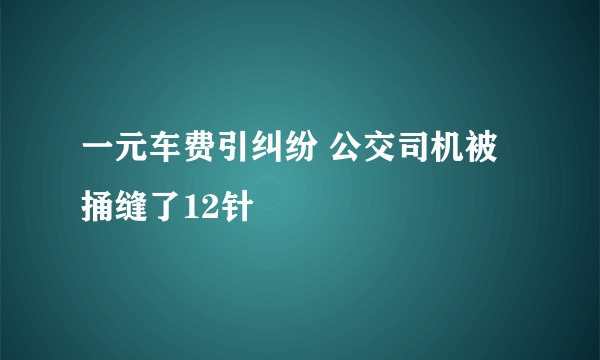 一元车费引纠纷 公交司机被捅缝了12针