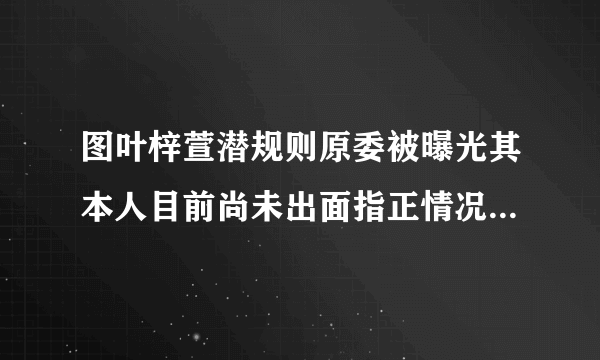 图叶梓萱潜规则原委被曝光其本人目前尚未出面指正情况-飞外网