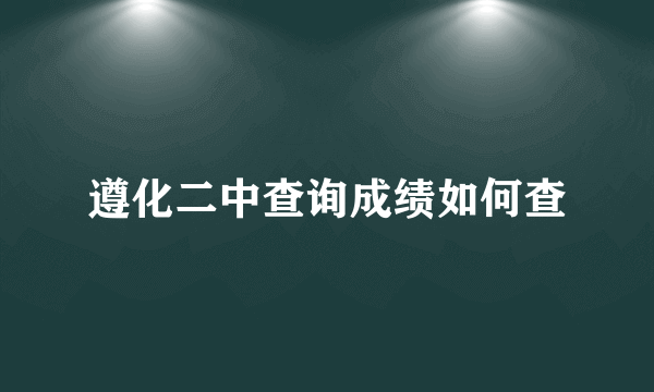 遵化二中查询成绩如何查