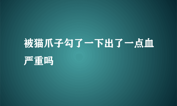 被猫爪子勾了一下出了一点血严重吗