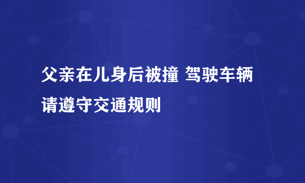 父亲在儿身后被撞 驾驶车辆请遵守交通规则