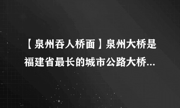 【泉州吞人桥面】泉州大桥是福建省最长的城市公路大桥.从远处眺望.它似...