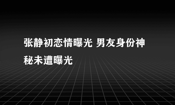 张静初恋情曝光 男友身份神秘未遭曝光