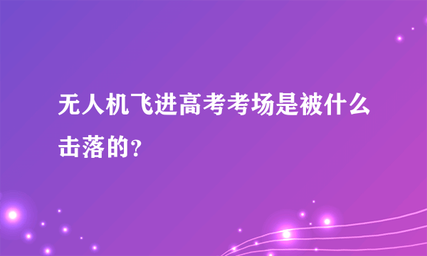 无人机飞进高考考场是被什么击落的？