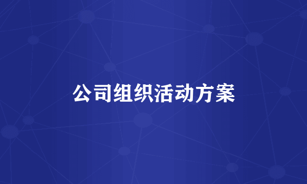 公司组织活动方案