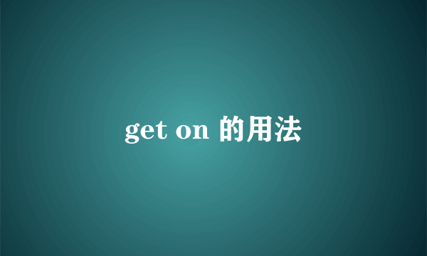 get on 的用法