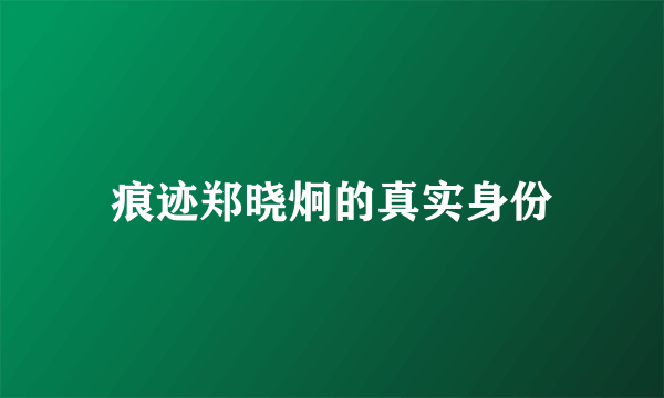 痕迹郑晓炯的真实身份