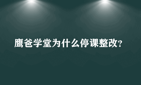 鹰爸学堂为什么停课整改？