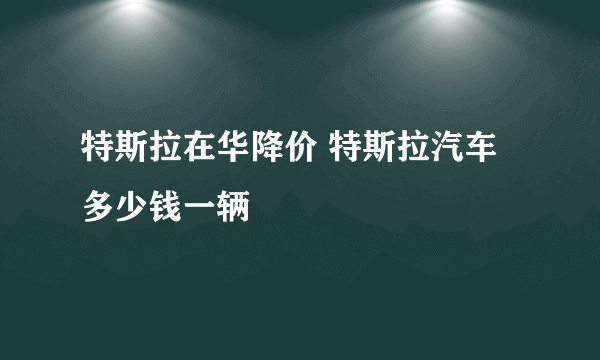 特斯拉在华降价 特斯拉汽车多少钱一辆